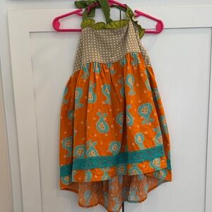 Persnickety Orange top with Pear Print